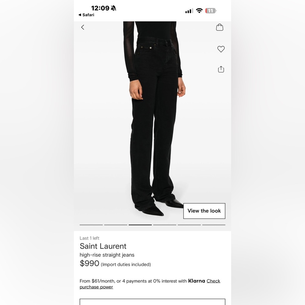 Saint Laurent Black straight jeans - Picture 14 of 16